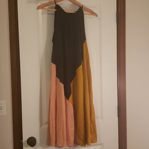 LOFT Colorblock Halter Midi Dress